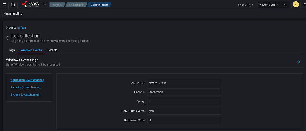 Event loglarından Application — Security — System loglarının toplantıdığını görebiliriz.