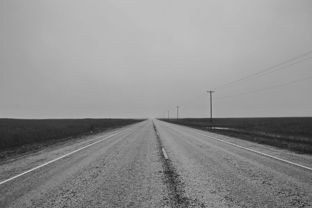 A road with no visitors depicting an empty world.