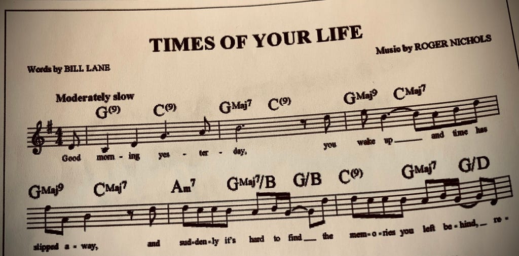 “Times Of Your Life” features music by Roger Nichols and lyrics by Bill Lane, though Paul Anka is often given credit for composing the hit song.