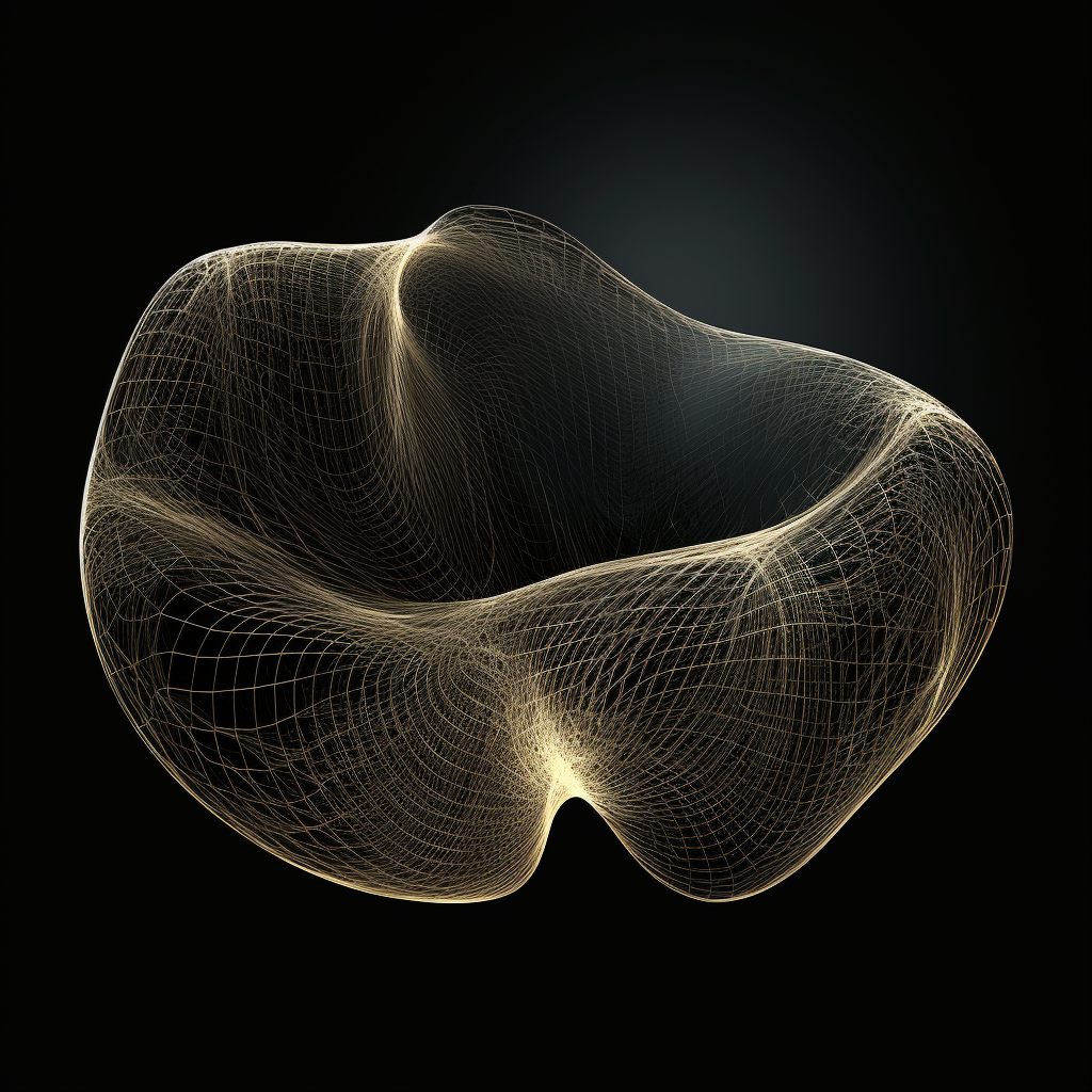 A 3D wireframe of a blob.