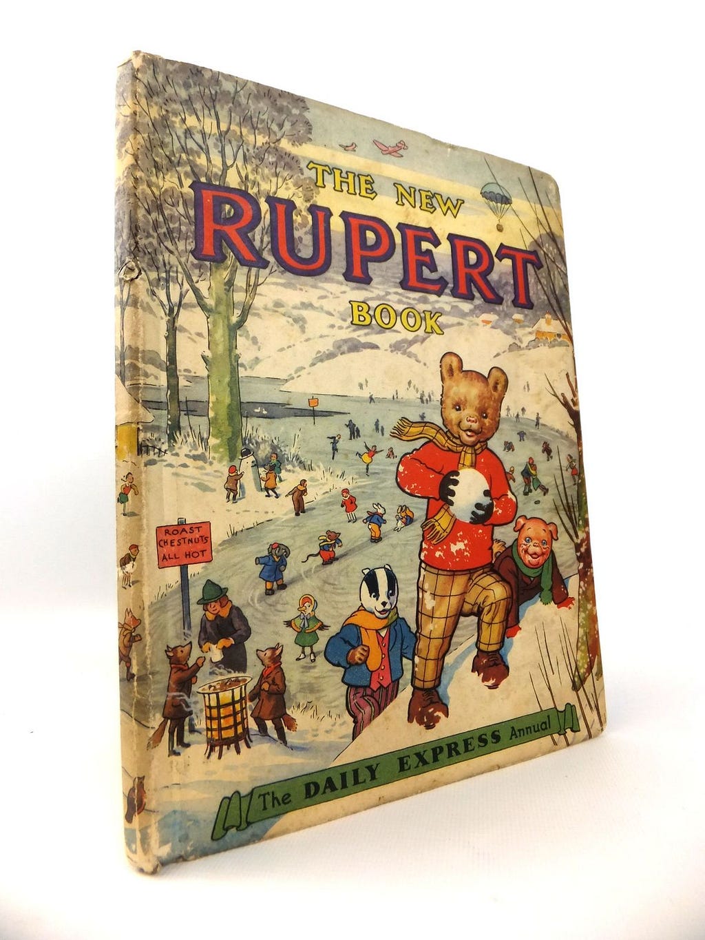 A picture of the 1951 Rupert annual, titled “The New Rupert Book”.