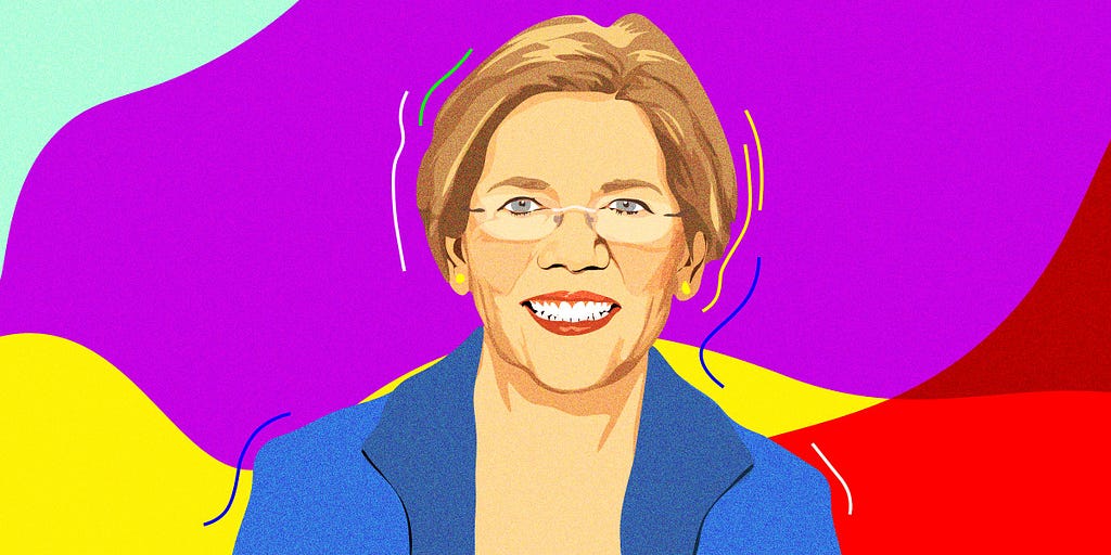 Illustration of presidential candidate Elizabeth Warren.