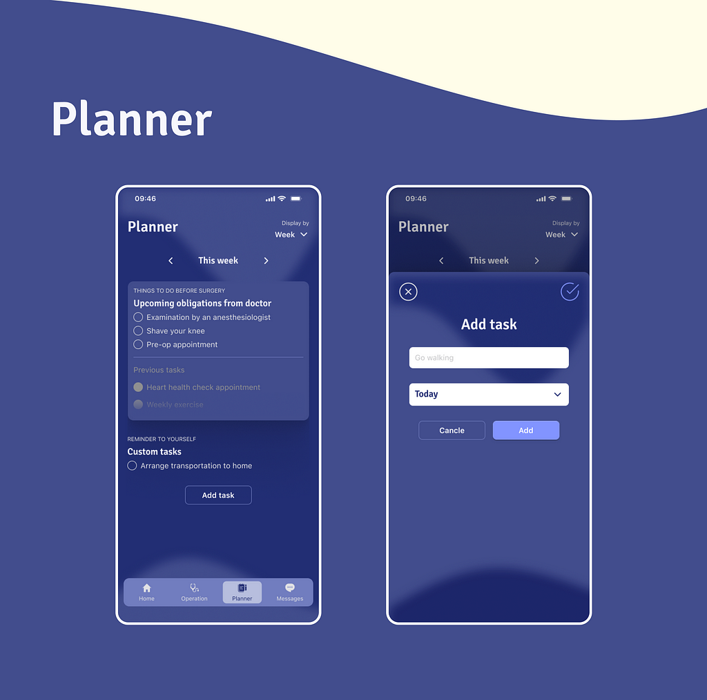 Modern and clean mobile app UI/UX design — medical app