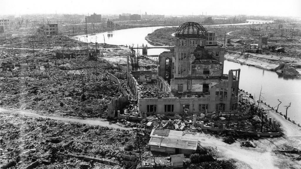 Photo of the Hiroshima bombing aftermath