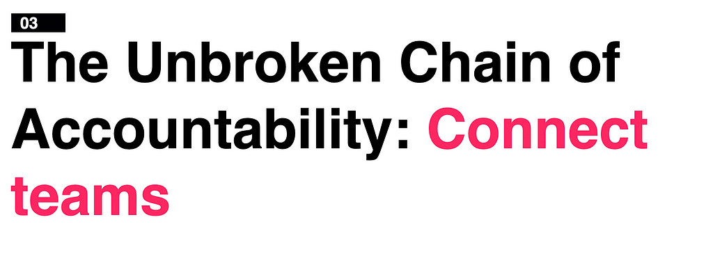 The unbroken chain of accountability: connect teams.