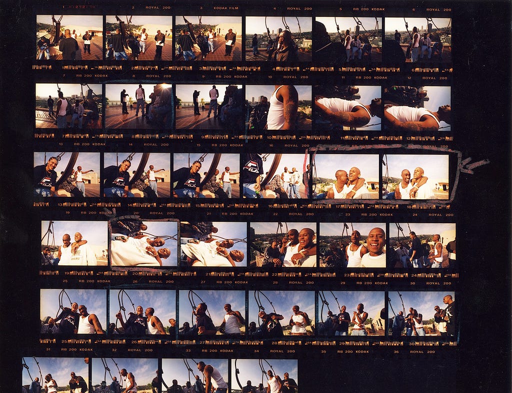 Contact sheet of hip-hop artists