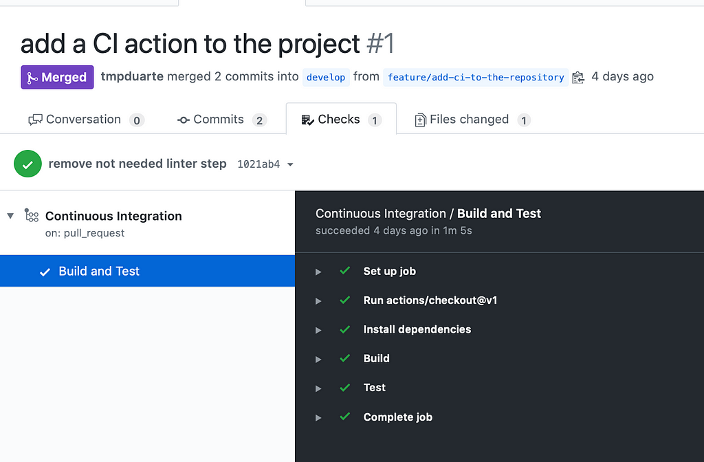 Github workflow running