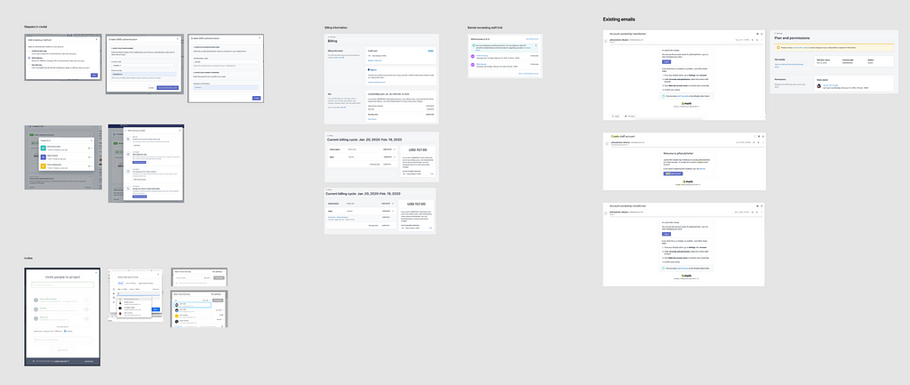 Screenshots of good invite flow examples out in the wild and of the current workflow in the admin.