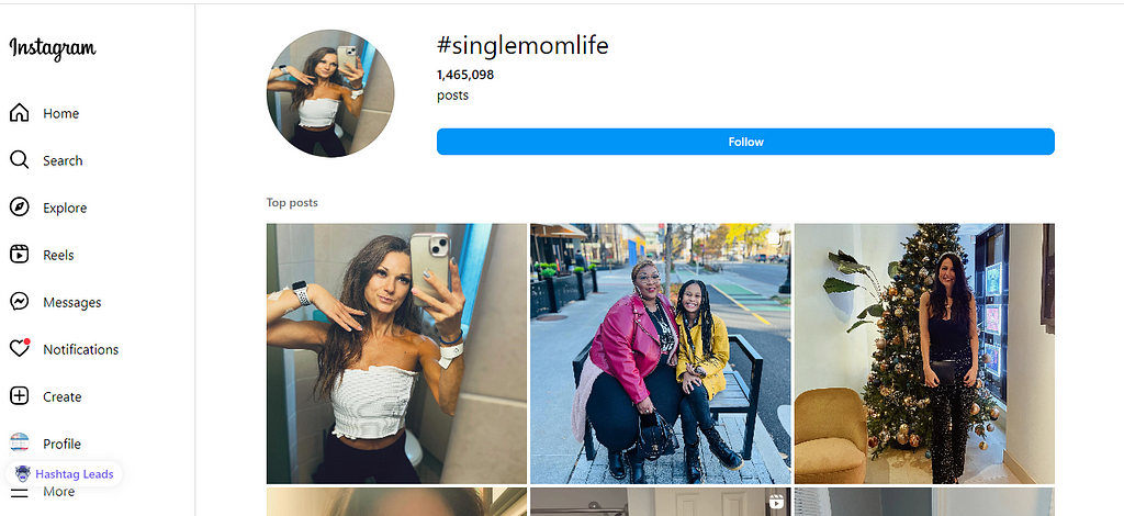 Instagram Hashtag Search Page