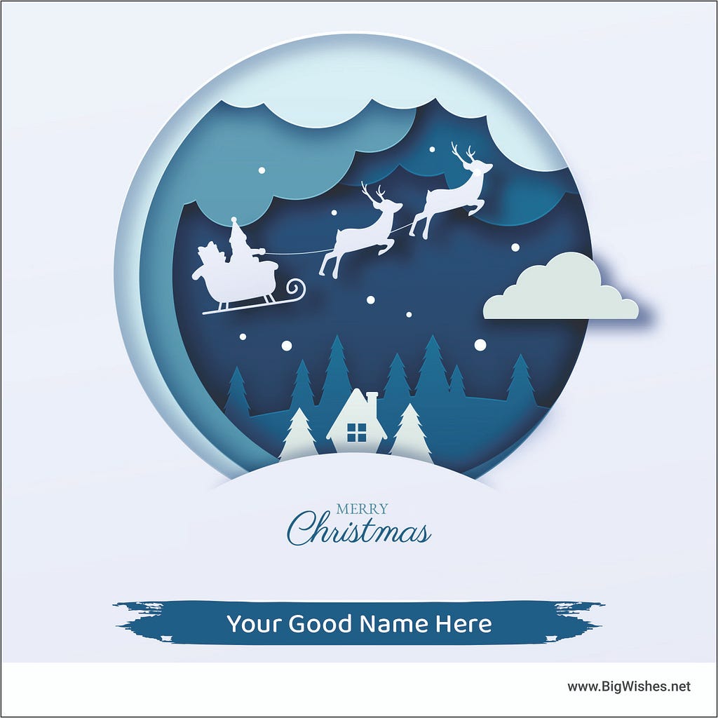 happy christmas and new year card online image
