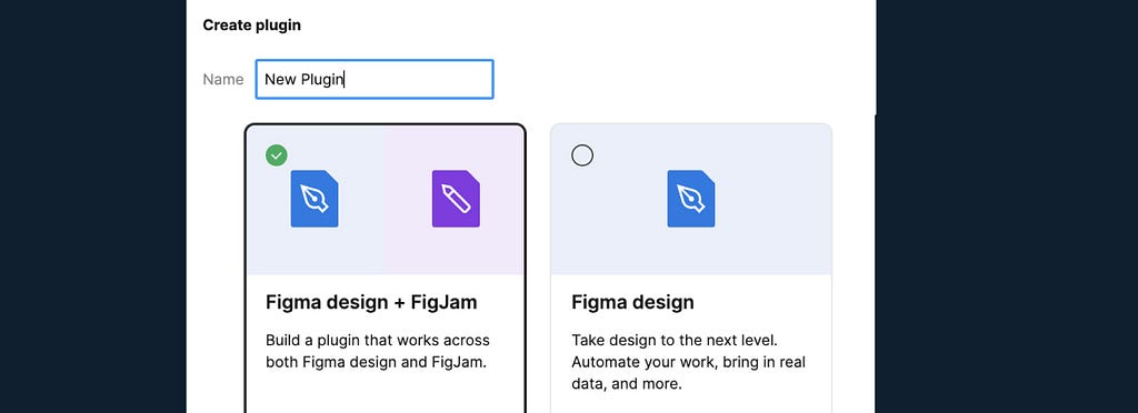 Choose the Figma Plugin Type