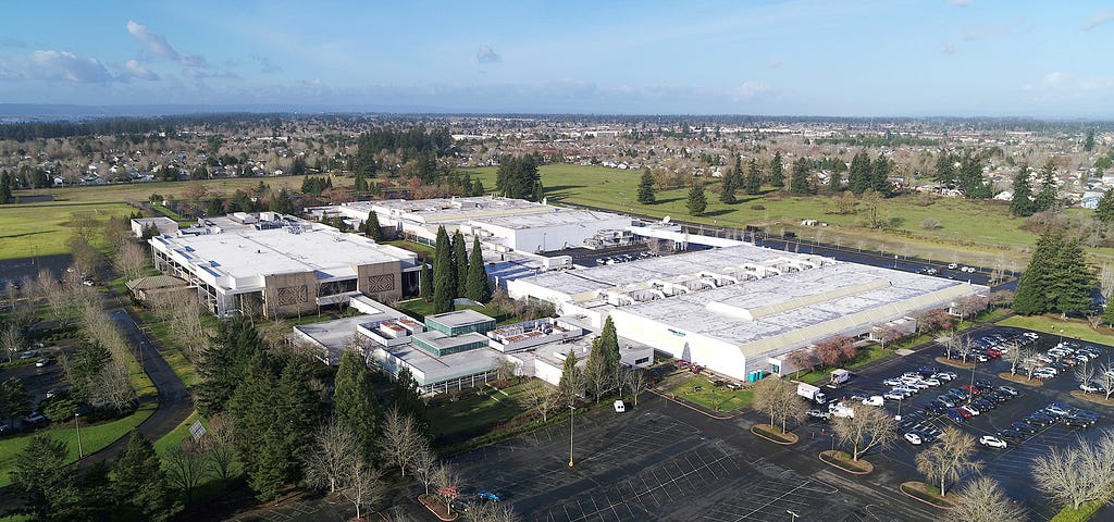 An aerial photo of the Vancouver Innovation Center site near Portland, Oregon.