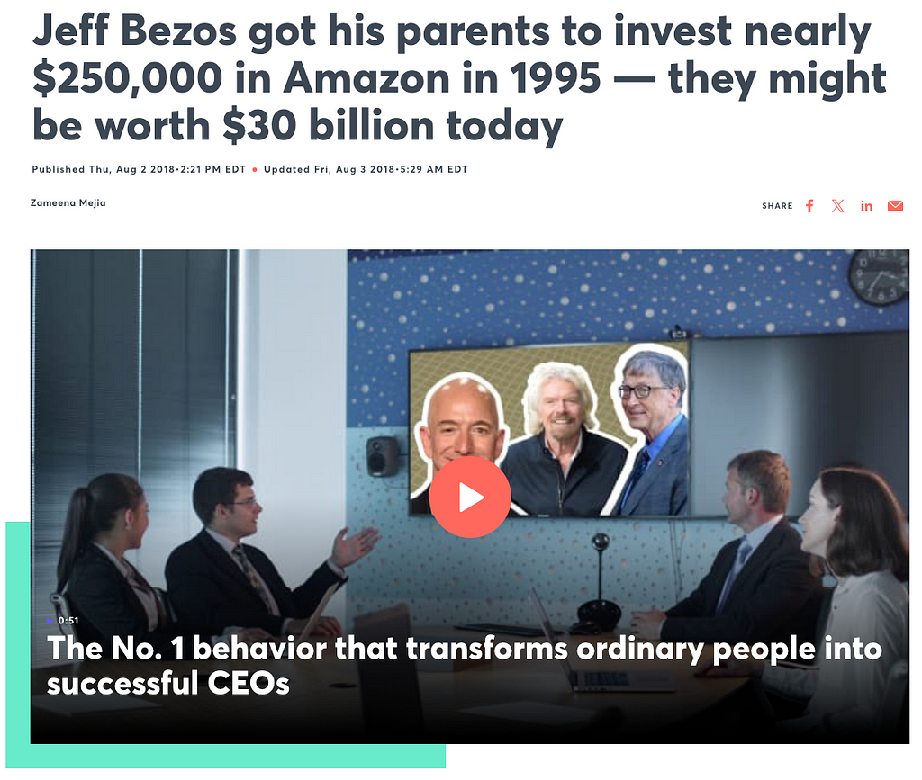 Jeff Bezos Revieves $250K Investment From Parents to Start Amazon