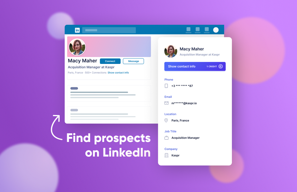 Kaspr: Find prospects on LinkedIn.
