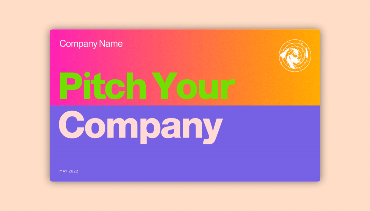 A free pitch deck template with psychedelic style