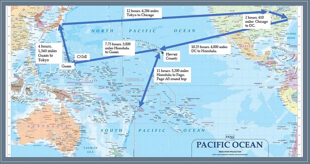 A map showing the travel path of HUD’s senior officials.
