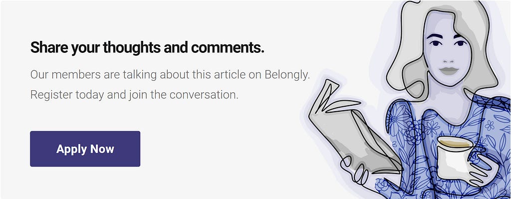 Share your thoughts with other members of our community by joining at https://www.belongly.com/start/