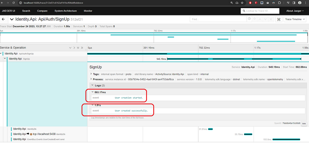 Jaeger adding manual trace log