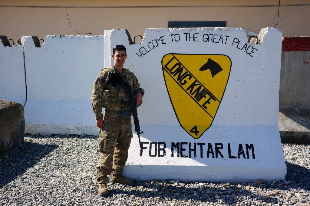 Nick in Afghanistan completing the his one year tour in 2013.