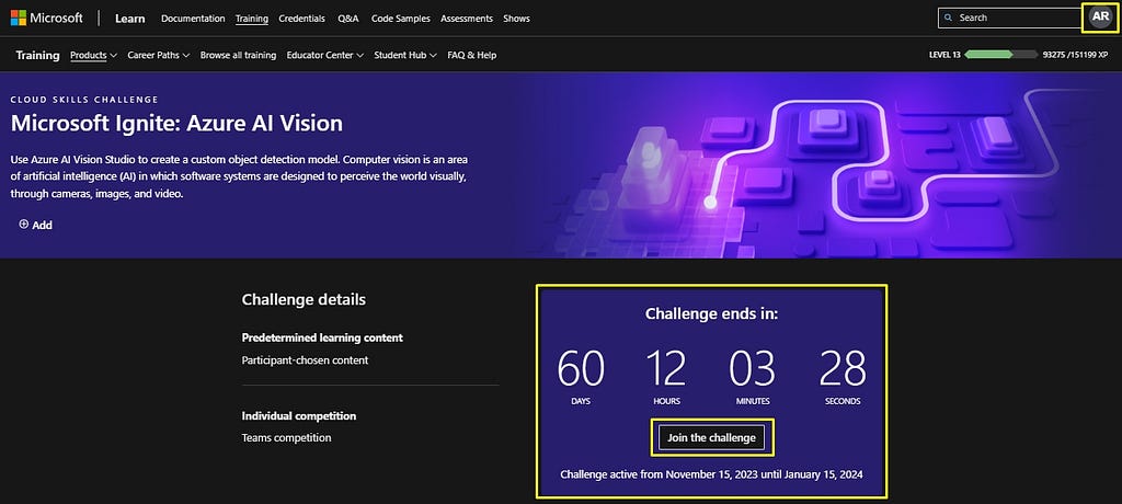 Microsoft Ignite Edition Challenge Joining Method