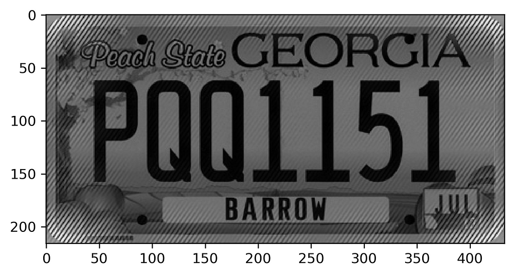 Blurry grayscale license plate