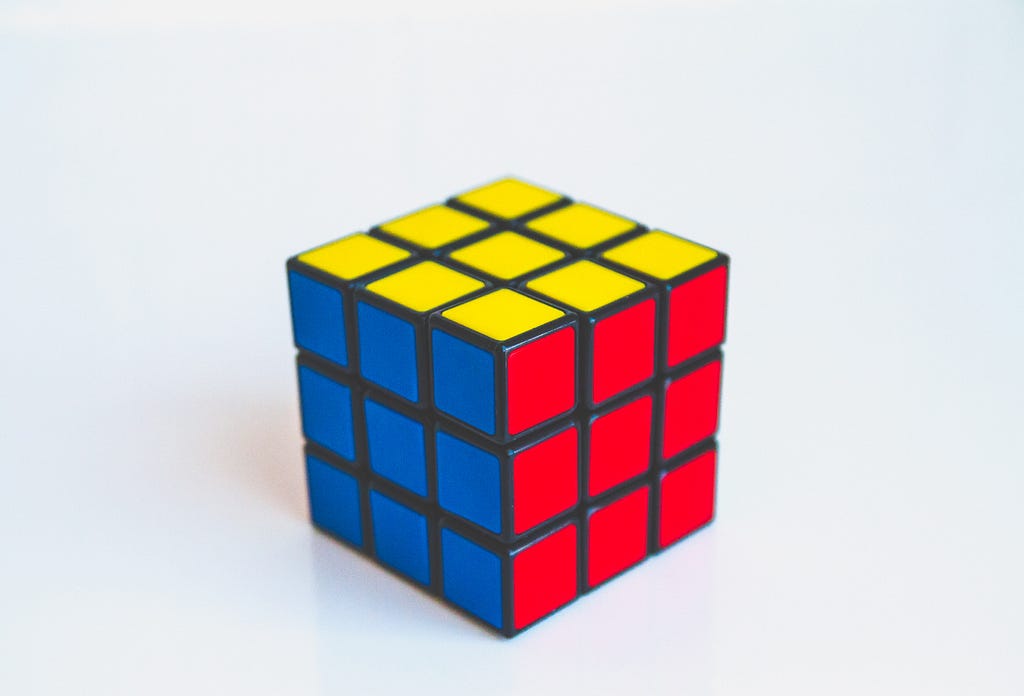 Image from Unsplash of a Rubik’s Cube on a White Background