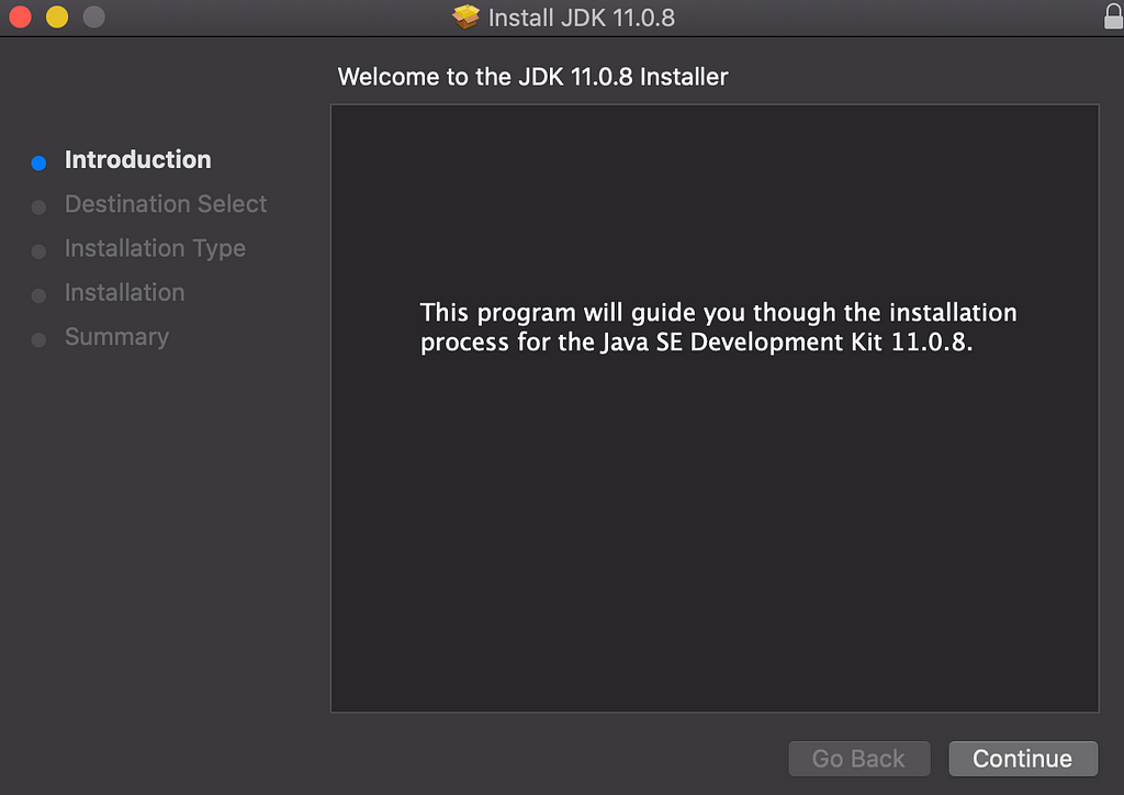 JDK 11.0.8 Installer: Click Continue