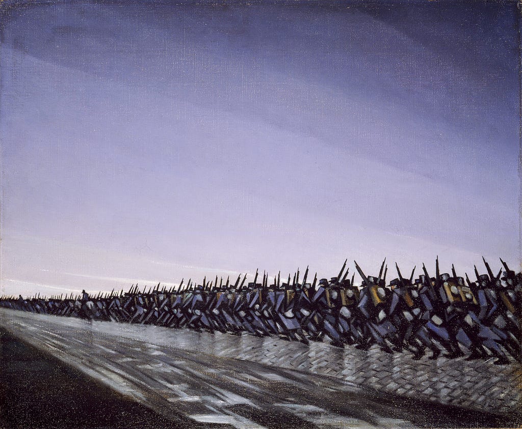 Column on the March, 1915 By Christopher Richard W Nevinson (d. 1946)