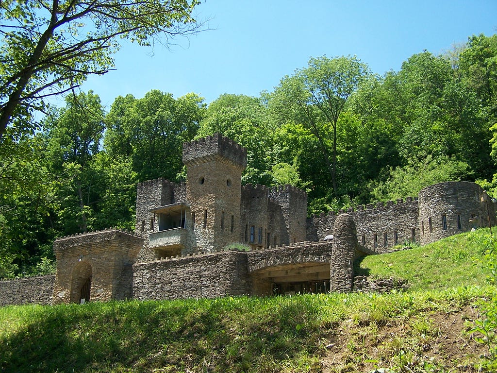 View of Loveland Castle that overlooks the Little Miami River