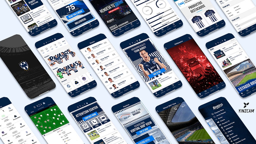 The official Rayados club app, developed by YinzCam.