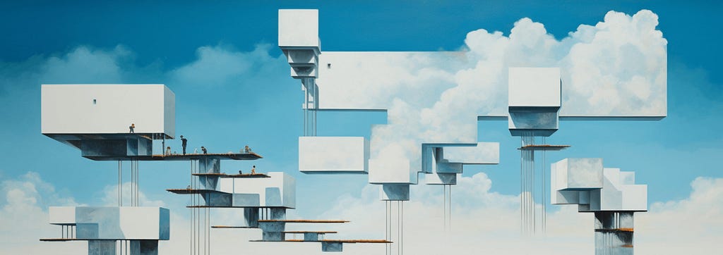Platforms in the clouds, representing replatforming software engineeringconcept