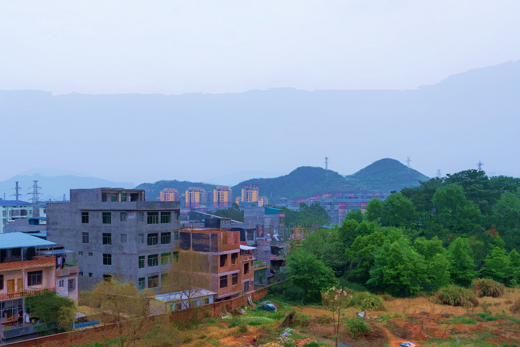 Mountains are visible in every window of academic buildings of the high school Jiannan served for in Hunan, March 29, 2021. (Photo/Jiannan Shi)