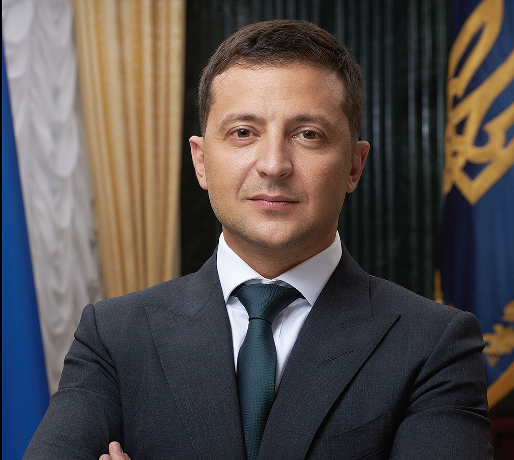 Official portrait, 2019, https://en.wikipedia.org/wiki/Volodymyr_Zelenskyy