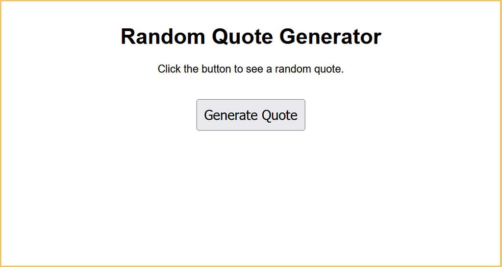 Random quote generator website created by ChatGPT