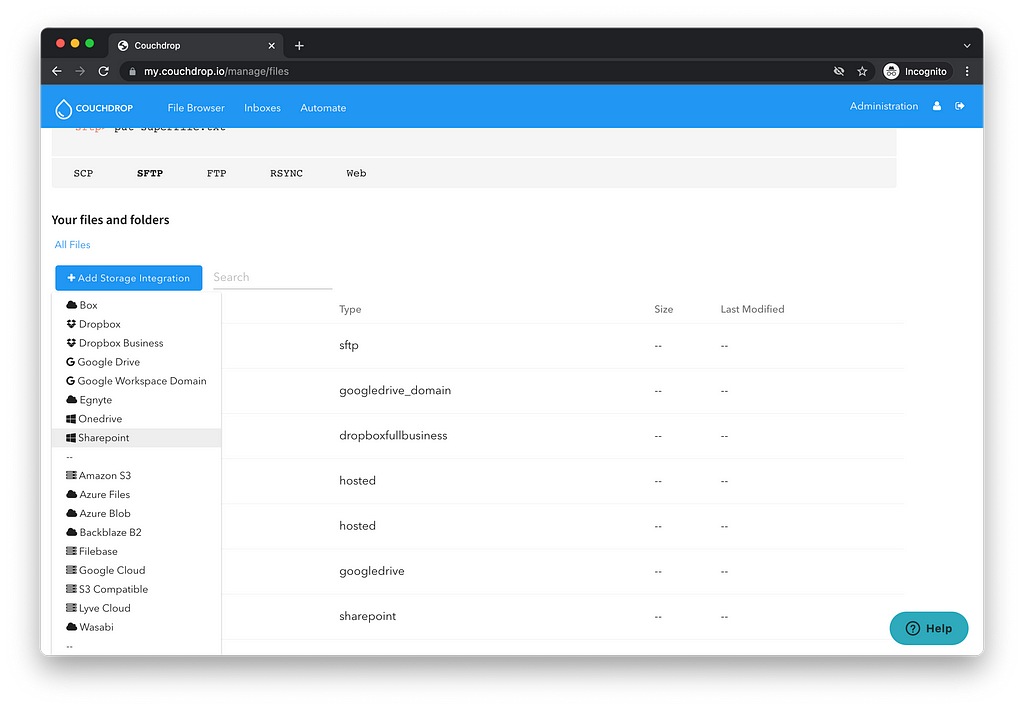 openair sharepoint sftp backup