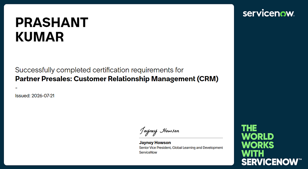 Partner Presales: Customer Relationship Management (CRM)