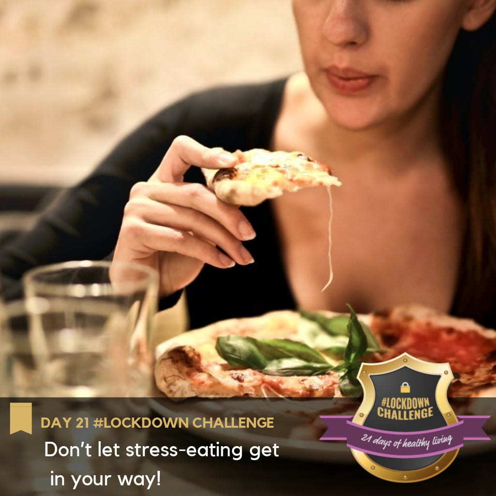 Woman eating a slice of pizza