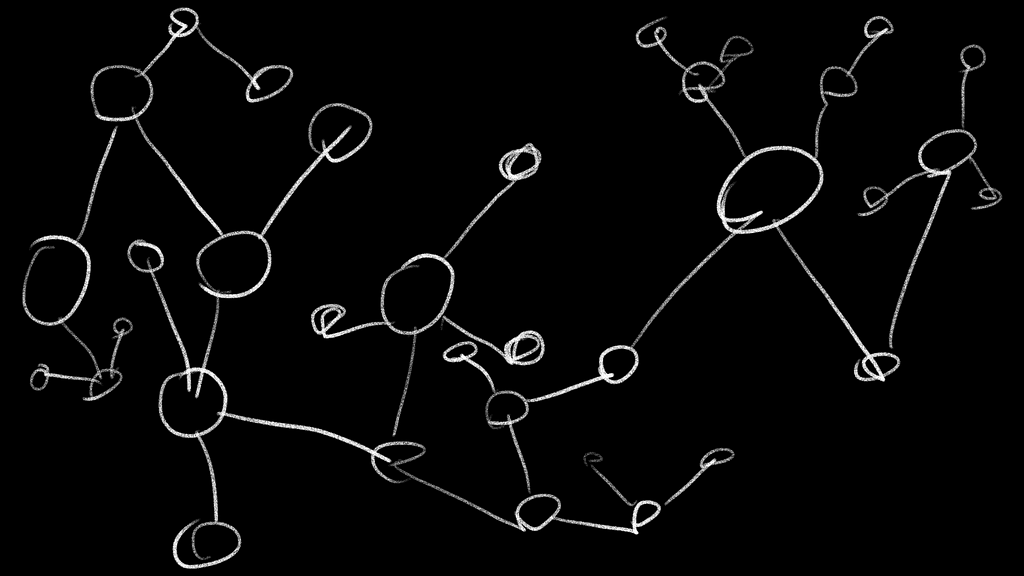 Sketch of nodes linked together