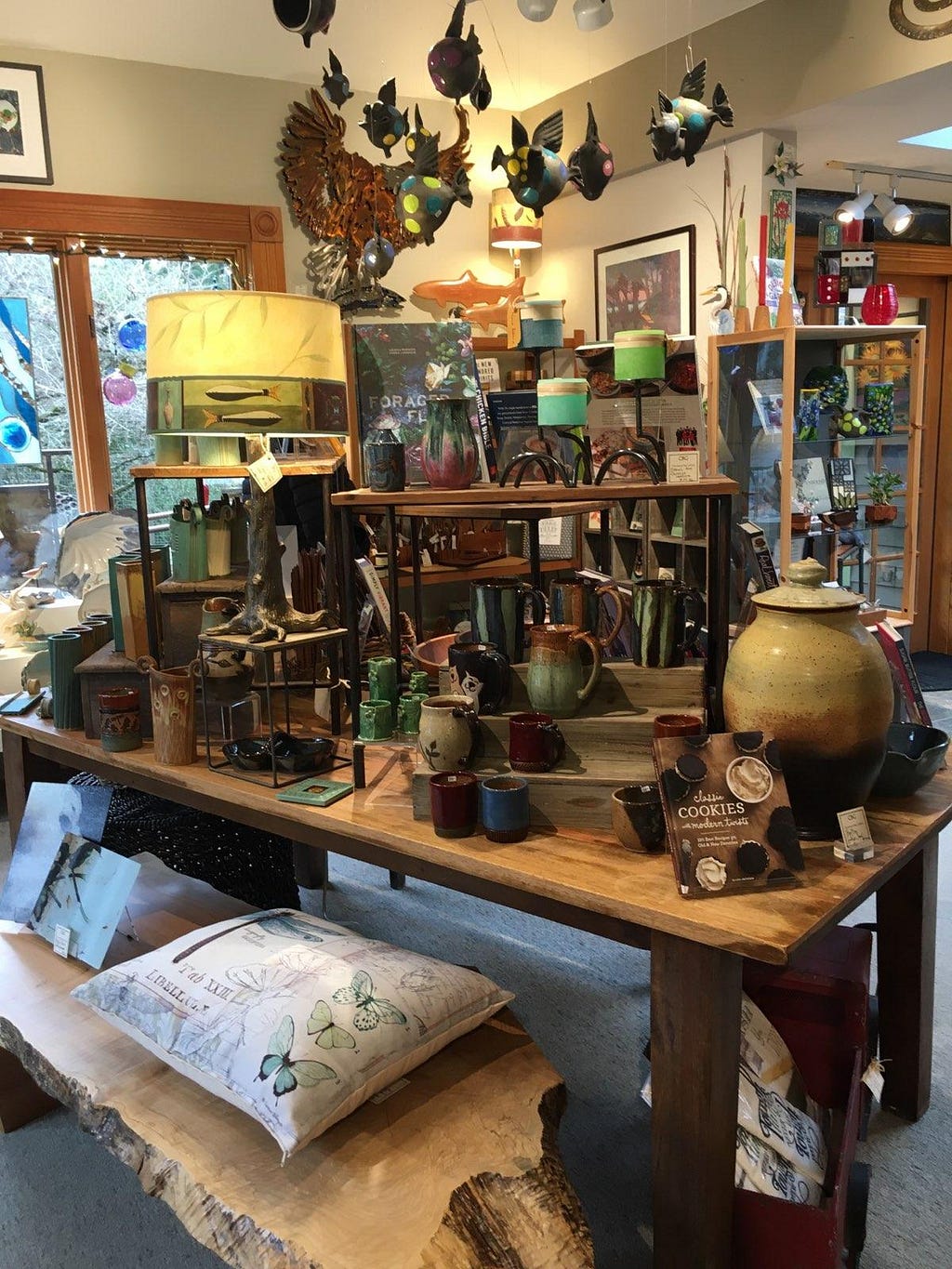 A variety of handcrafted items are on display at the Chuckanut Gallery.