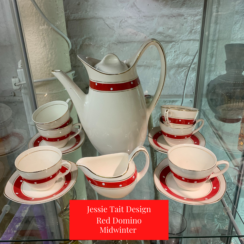 Red Domino Coffee set designed by Jessie Tait Midwinter