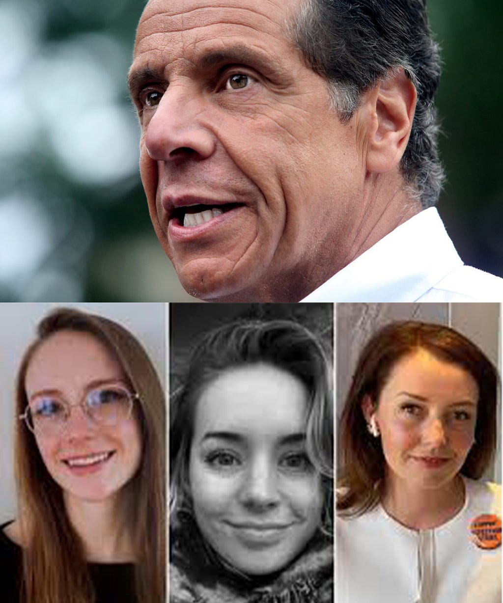Cuomo and three of his accusers, Charlotte Bennet, Anna Ruch and Lindsey Boylan