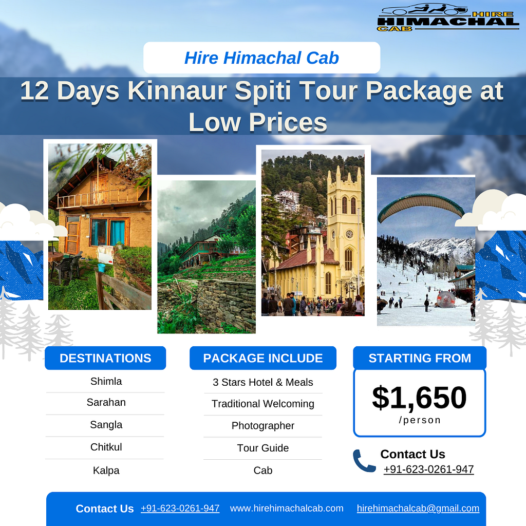 Kinnaur Spiti Tour Package by Hire Himachal Cab