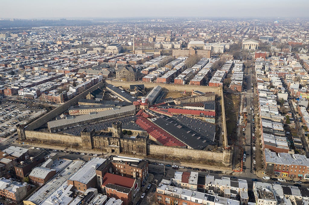 Aerial view of Eastern State Penitentiary