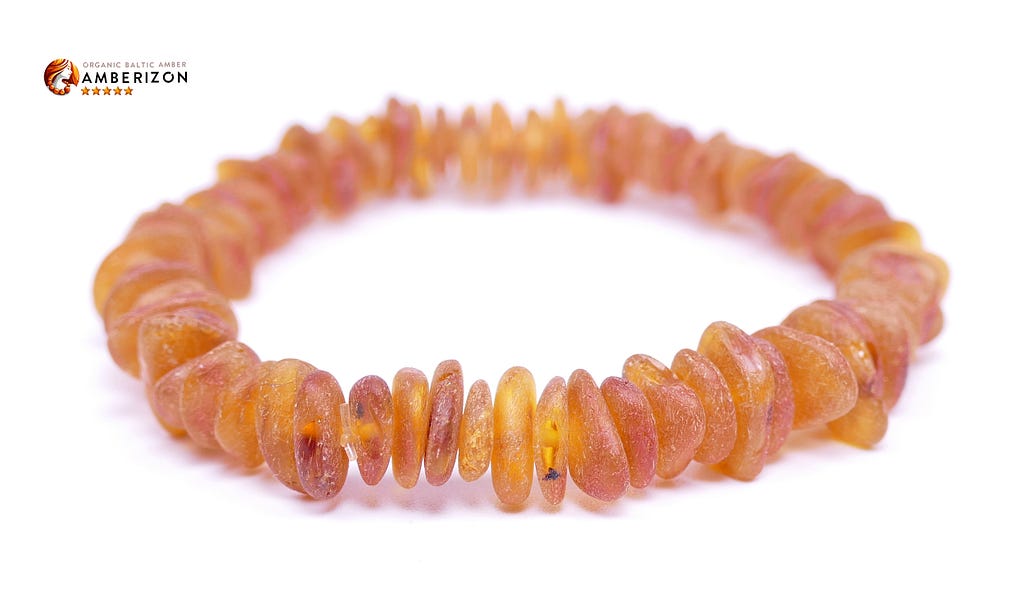 RAW SEA AMBER BRACELET — UNPOLISHED CHIP SHAPE BEADS. Sea raw amber chips (succinite). Healing Baltic amber bracelet for women, men. Strectchy elastic Bracelets from Lithuania.