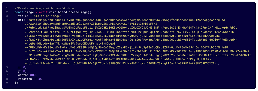 Code example using base64-encoded data