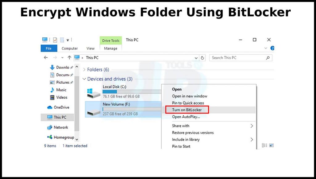 Encrypt Windows Folder Using BitLocker