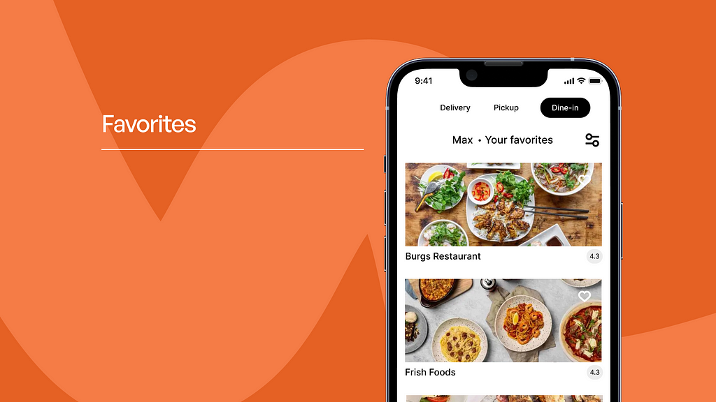 Screen from the Uber Eats app showing favorite restaurants.