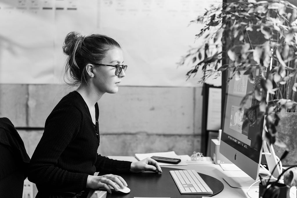 A look over the shoulder of our team member while designing.