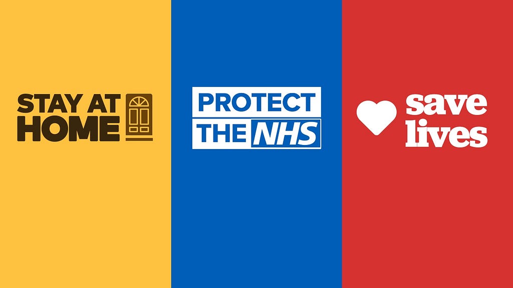 UK government’s campaign to stay at home, protect the NHS and save lives