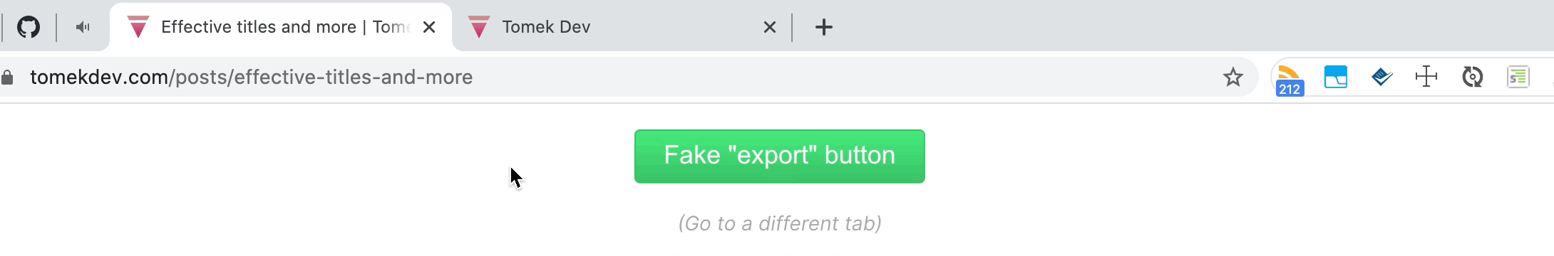 Animation showing how title can visualise the progress of some action. Here: exporting a video file